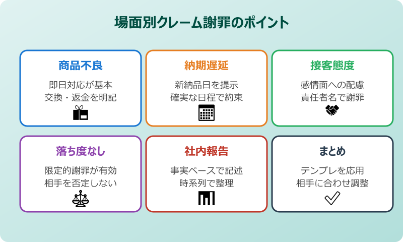 場面別クレーム謝罪文の例文と活用法