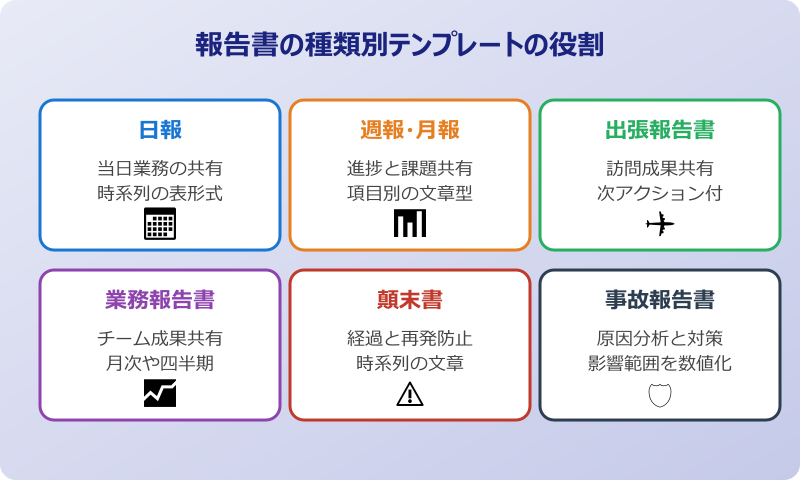 報告書 書き方 テンプレート 種類別の役割