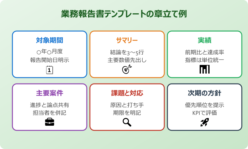 業務報告書テンプレートと書き方の例文