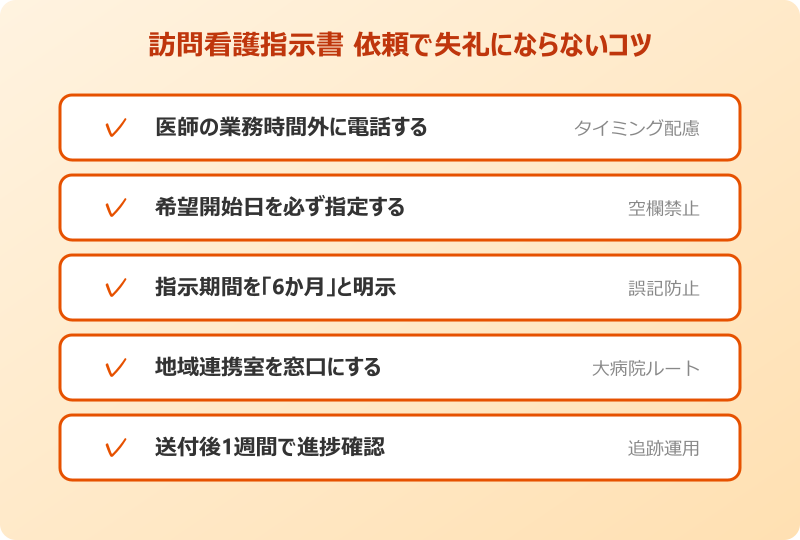 訪問看護指示書 依頼で失礼にならないコツ