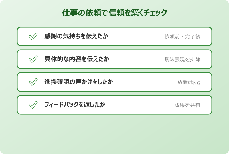 依頼 仕事 信頼を築くチェックリスト