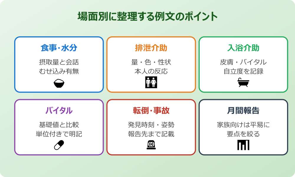 介護 状況 報告書 例文 場面別に整理する例文のポイント