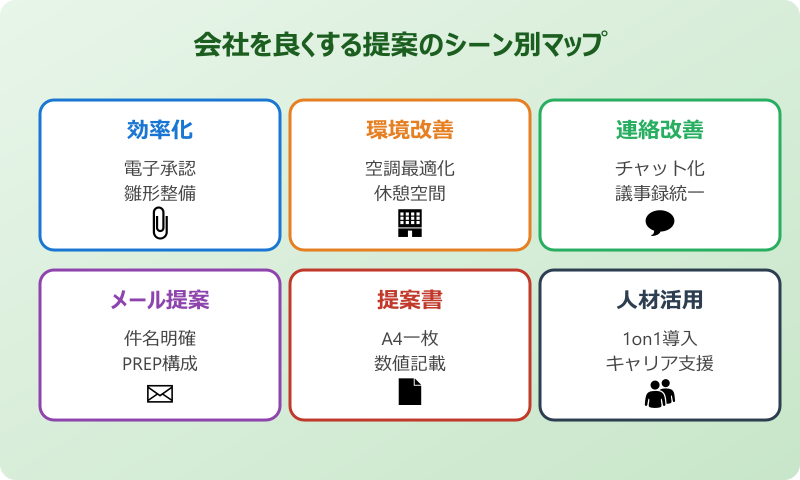 会社を良くする提案のシーン別マップ