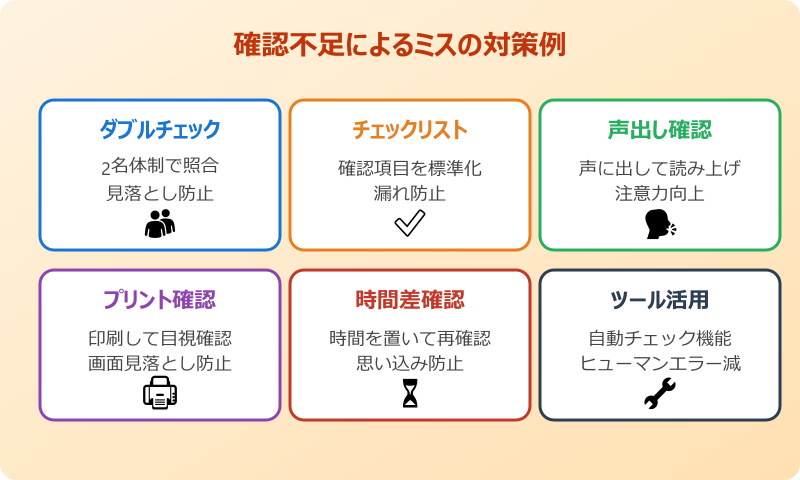 ミス報告書 確認不足によるミスの対策例
