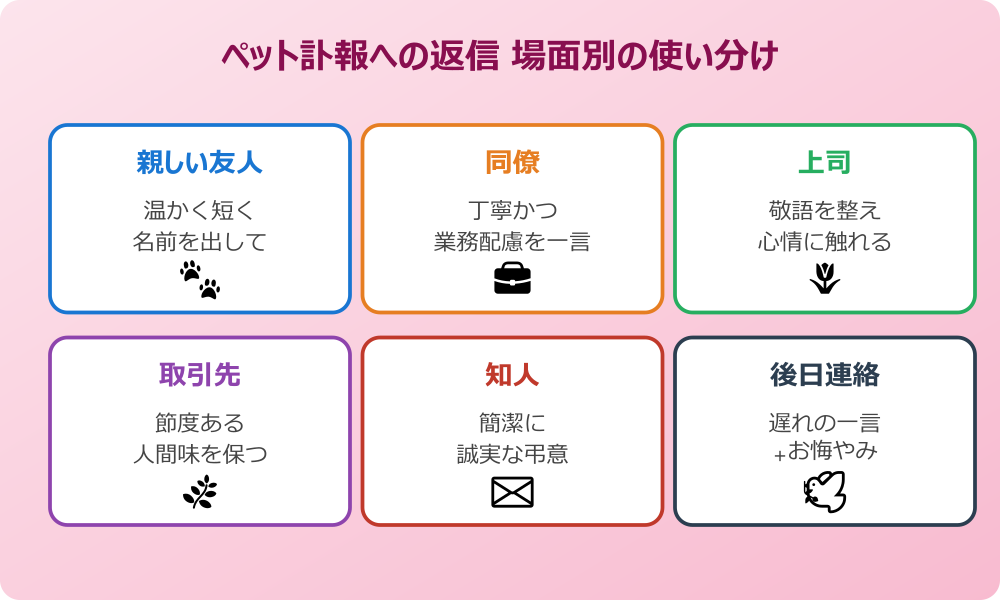 ペット 亡くなった 報告 返信 場面別の使い分け