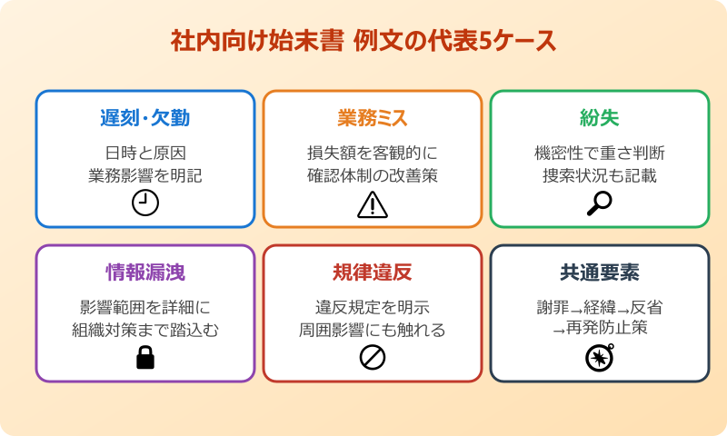 始末書 例文 社内 代表5ケースの整理