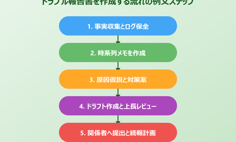 トラブル報告書を作成する流れと例文