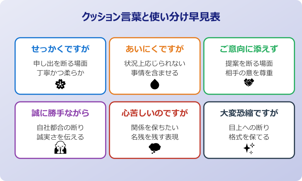 挨拶 訪問 断りメール クッション言葉と使い分け早見表