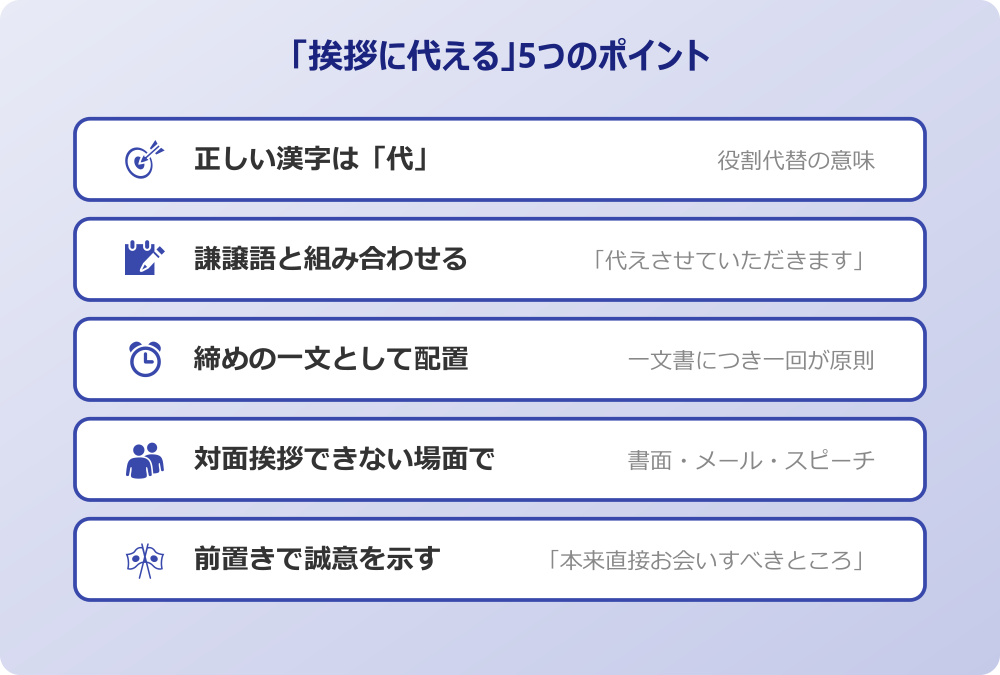 挨拶にかえる 漢字 5つのポイント