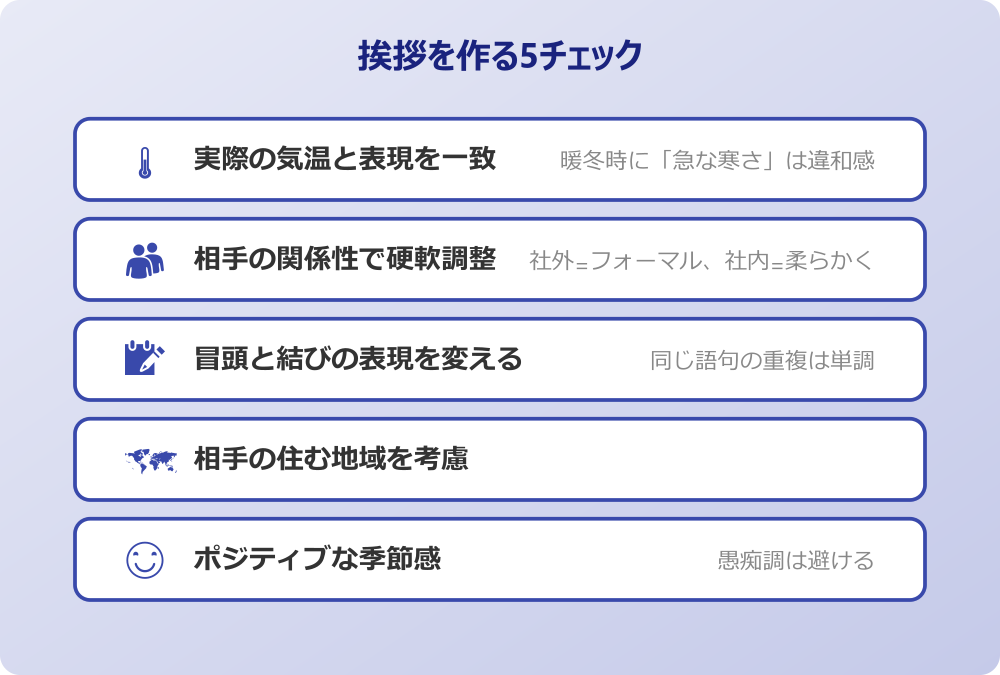 急に寒くなった 挨拶 5チェックリスト