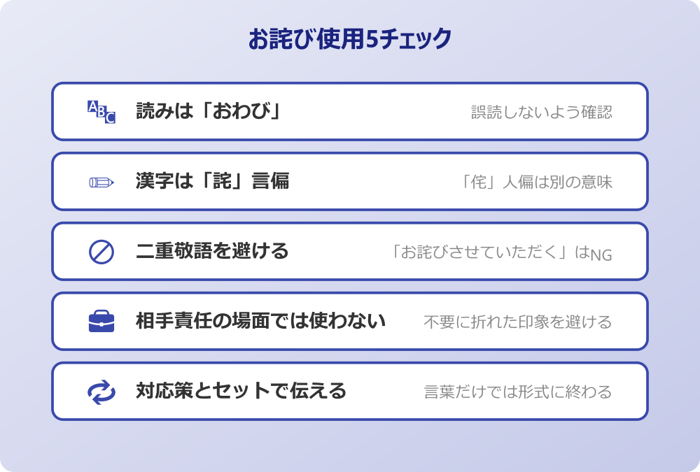 お詫び 意味 使用5チェックリスト