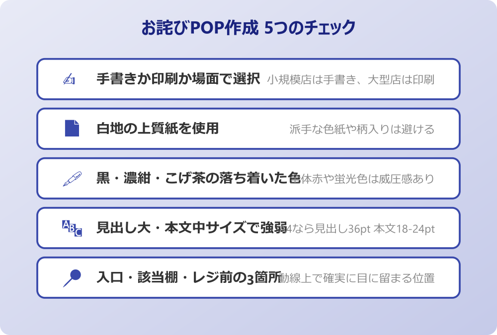 お詫びpop 作成5つのチェックリスト