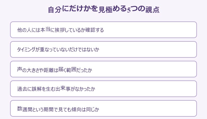 挨拶しない人には挨拶しない 自分にだけかを見極める5つの視点