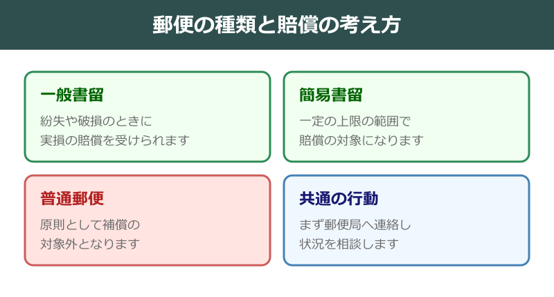 郵便局 誤配 お詫び 郵便の種類と賠償の考え方