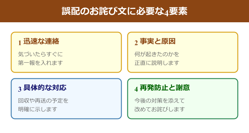 郵便局 誤配 お詫び 誤配のお詫び文に必要な4要素