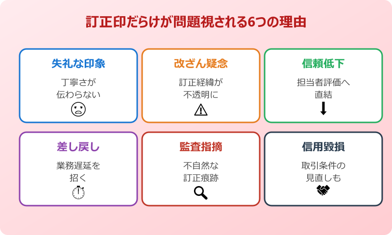 書類 訂正 印 だらけ 訂正印が多い書類が問題視される理由