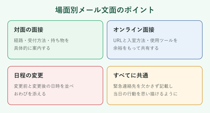 場面別メール文面のポイント