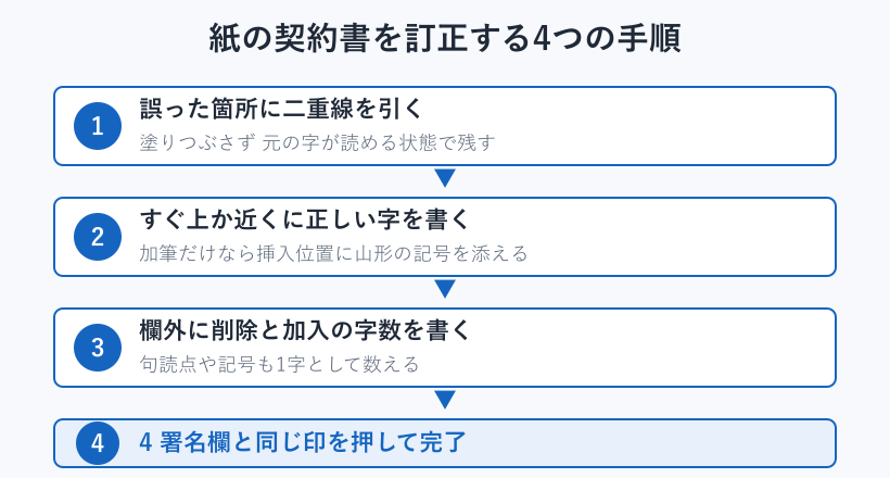二重線で訂正する4つの手順