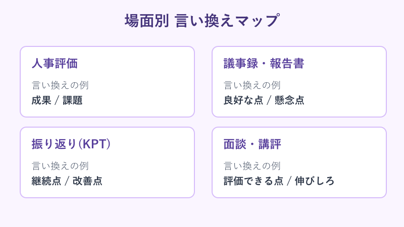 場面別の言い換えマップ