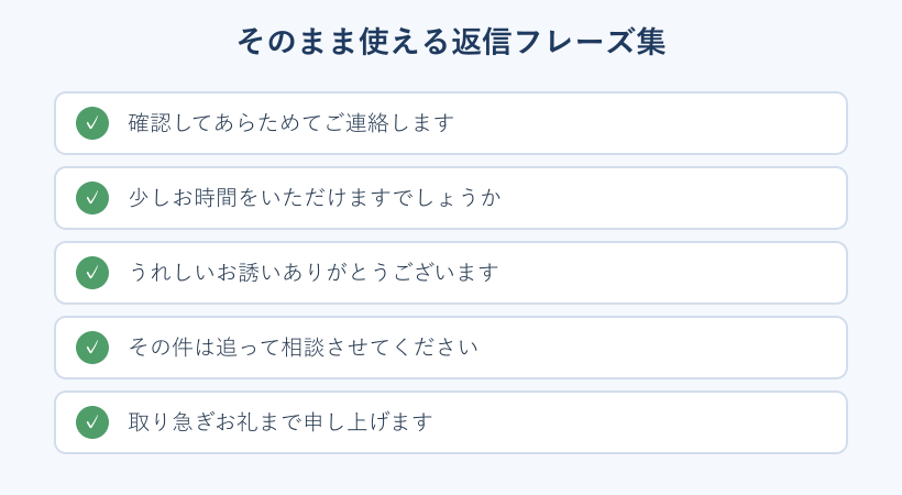 そのまま使える返信フレーズの一覧