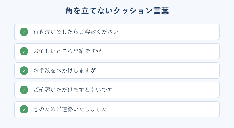 角を立てないクッション言葉集