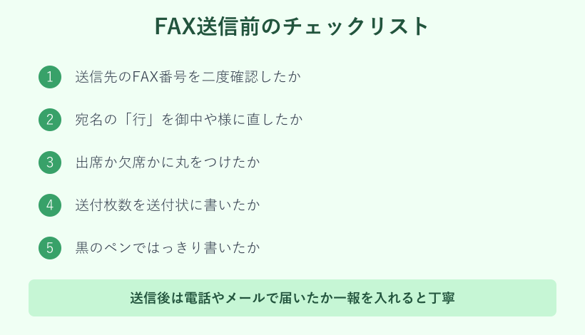 FAX送信前のチェックリスト