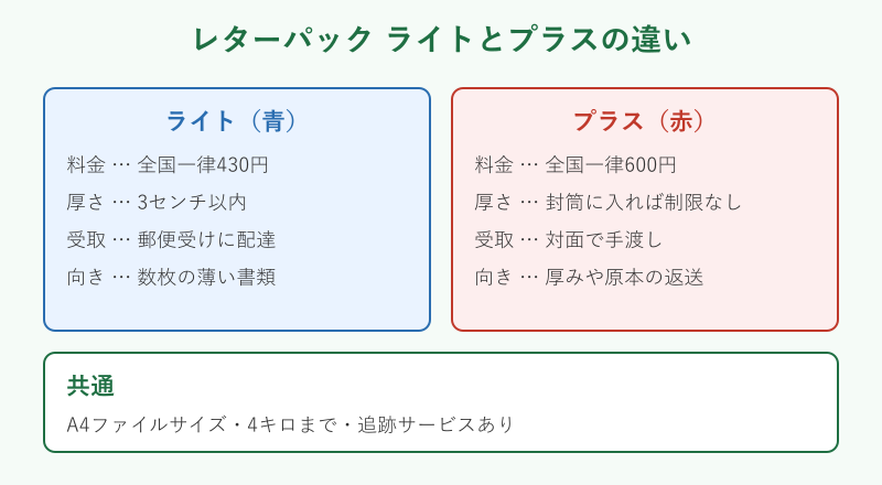 ライトとプラスの違い比較図