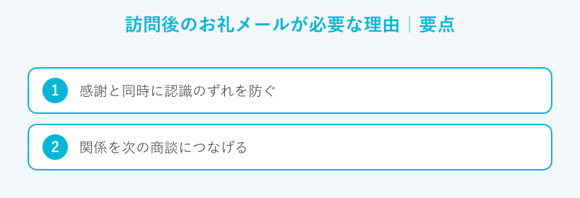 訪問後のお礼メールが必要な理由の要点