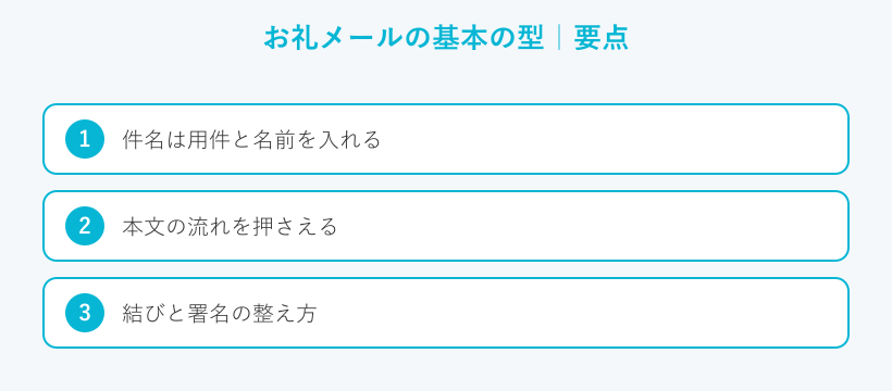 お礼メールの基本の型の要点